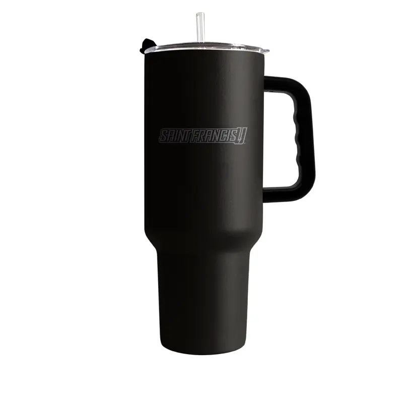 St. Francis University 40oz Black Tonal Powder Coat Tumbler