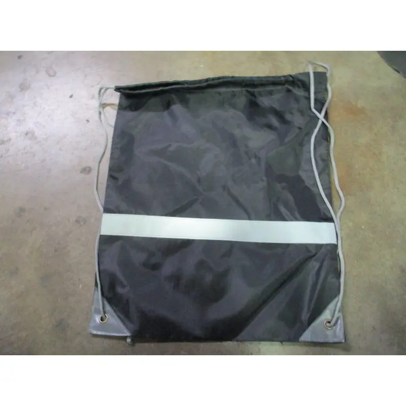 Used Drawstring Bag Black w/ Reflective Grey