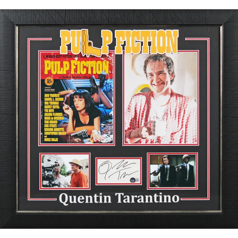 Quentin Tarantino Pulp Fiction Signed & Framed 3x5 Index Card BAS #BL98288