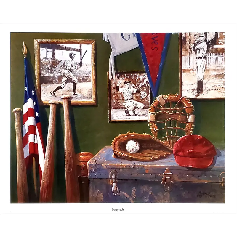 Baseball "Legends" Nostalgic Art Poster Print by Ronald Lewis - Directional Publishing