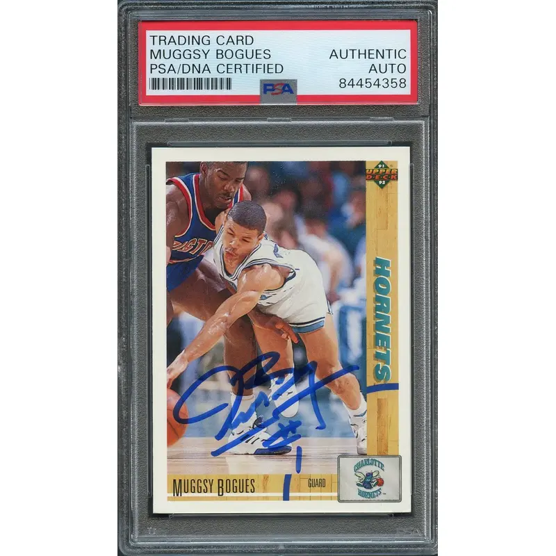 1991-1992 Upper Deck #242 Tyrone Muggsy Bogues Signed AUTO PSA Slabbed Hornets