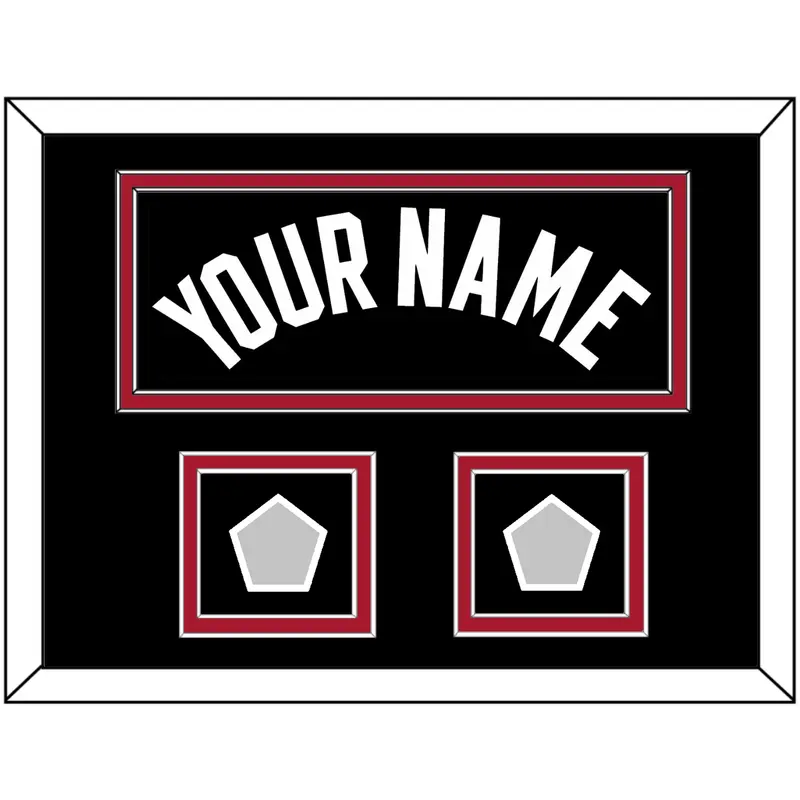 Miami Name & 2 Finals Patches - Road Black (1999-2008) - Double Mat 3