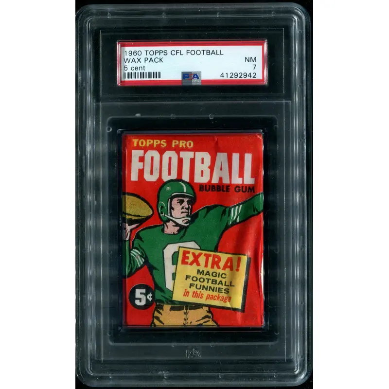 1960 Topps CFL Football Unopened 5 Cent Wax Pack PSA 7