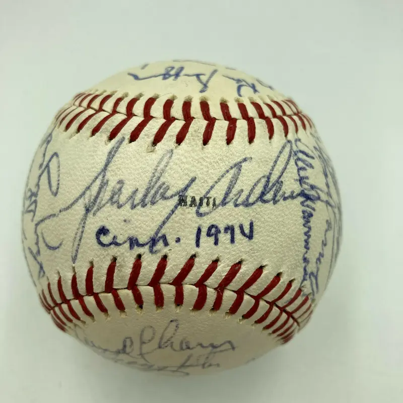 1974 Cincinnati Reds Team Signed Baseball Johnny Bench Pete Rose JSA COA