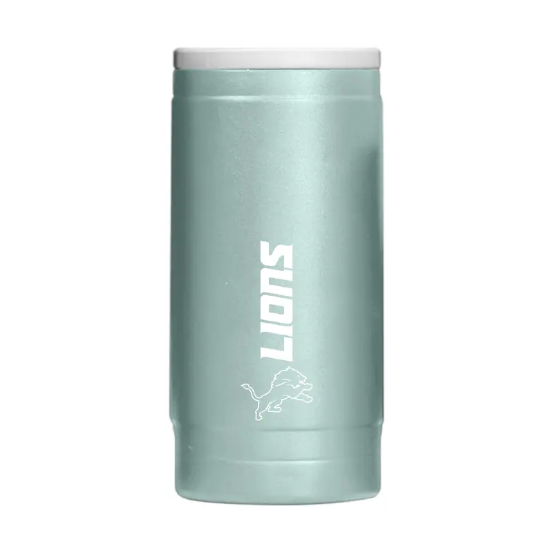 Detroit Lions  Vertical Powder Coat Slim Can Coolie
