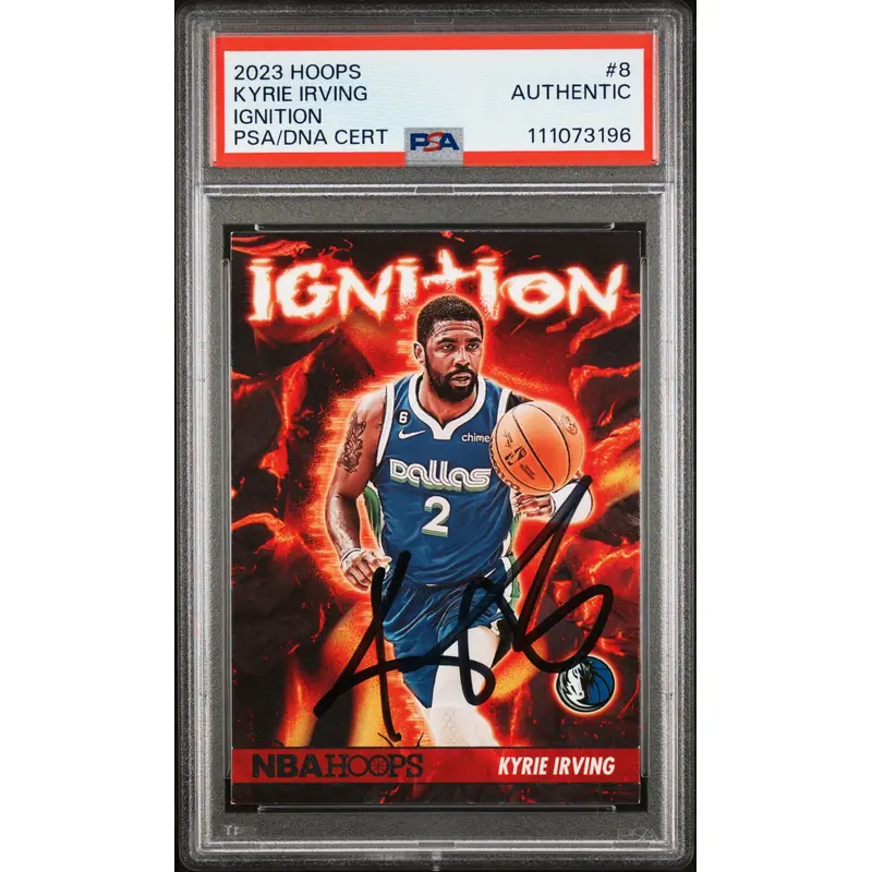 Mavericks Kyrie Irving Authentic Signed 2023 Hoops Ignition #8 Card PSA Slabbed