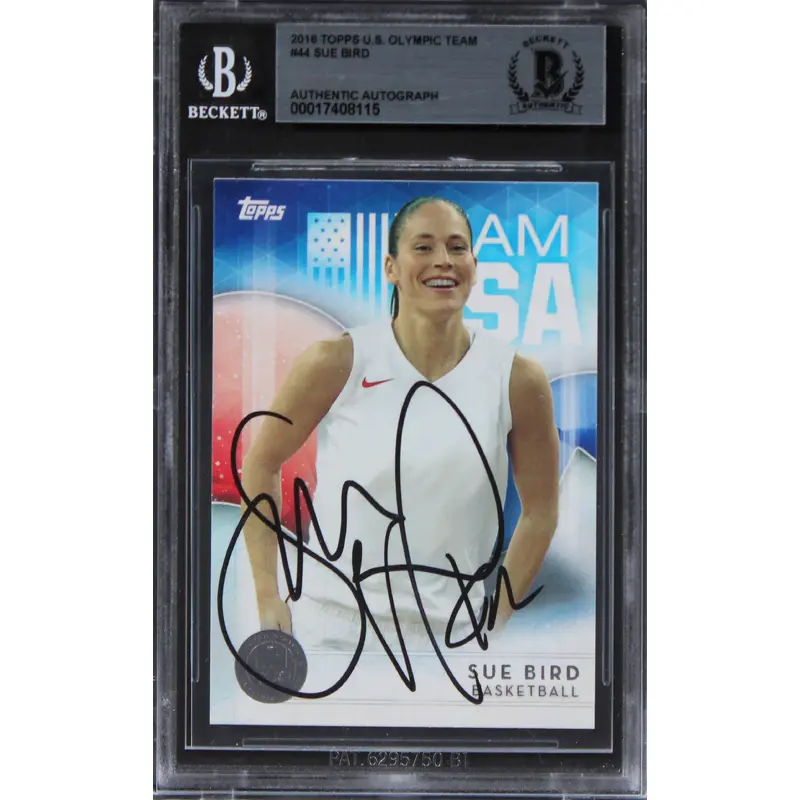 Sue Bird Authentic Signed 2016 Topps U.S. Olympic Team #44 Card BAS Slabbed