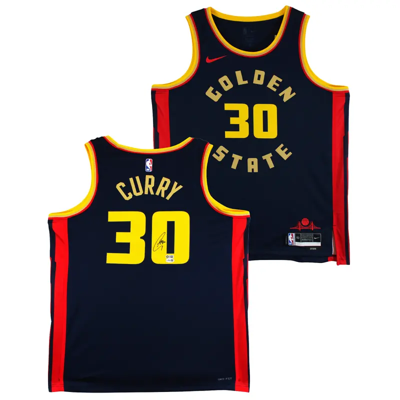 Warriors Stephen Curry Signed Navy Blue Nike 2024 City Swingman Jersey JSA