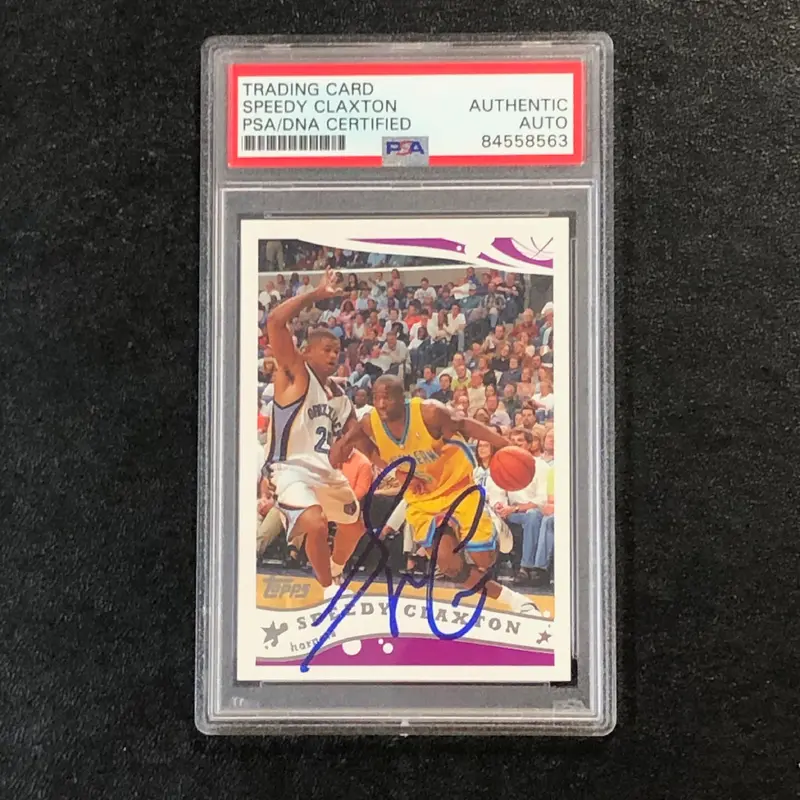 2005-06 Topps #124 SPEEDY CLAXTON Signed Card Auto PSA Slabbed Hornets