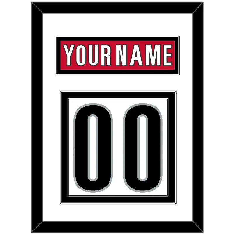 Carolina Nameplate & Number (Back) - Road White (2013-2019) - Double Mat 1