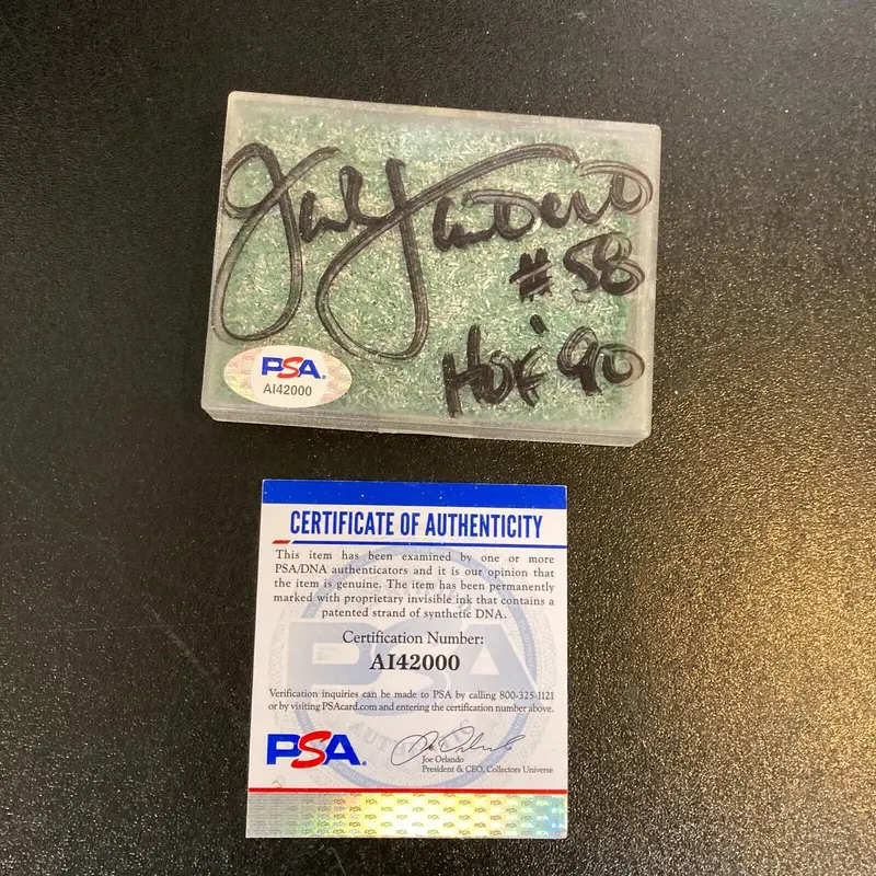 Jack Lambert #58 HOF 1990 Signed Three Rivers Stadium Original Game Turf PSA DNA
