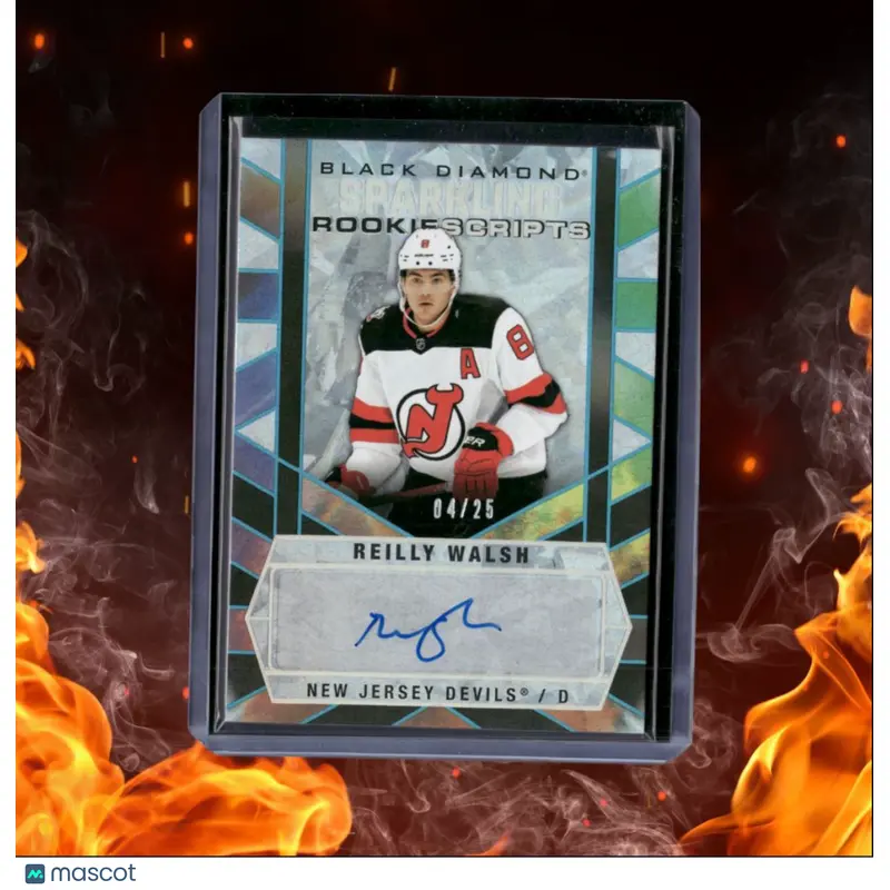 2022-23 Upper Deck Black Diamond Reilly Walsh Sparkling Scripts Spectrum Rookie