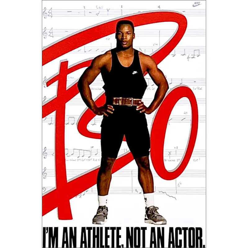 Bo Jackson "I'm An Athlete, Not An Actor" Vintage Original Nike Poster (1991)