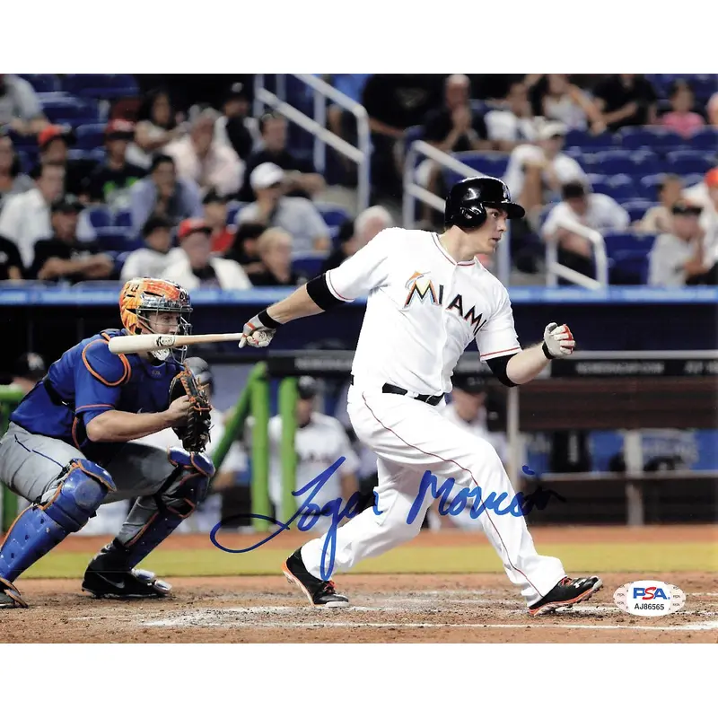 LOGAN MORRISON Signed 8x10 Photo PSA/DNA Miami Marlins Autographed