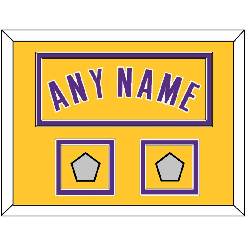 Los Angeles Name & 2 Champions Patches - Home Yellow (1999-2018) - Double Mat 3