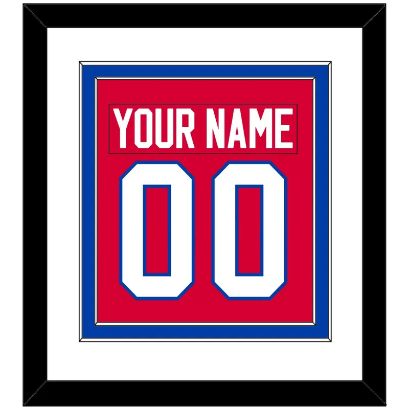 Washington Nameplate & Number (Back) Combined - Road Red (1979-1987) - Double Mat 1