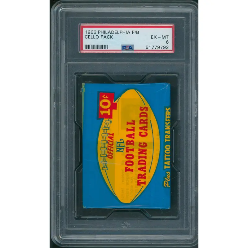 1966 Philadelphia Football Unopened Cello Pack PSA 6 *9792