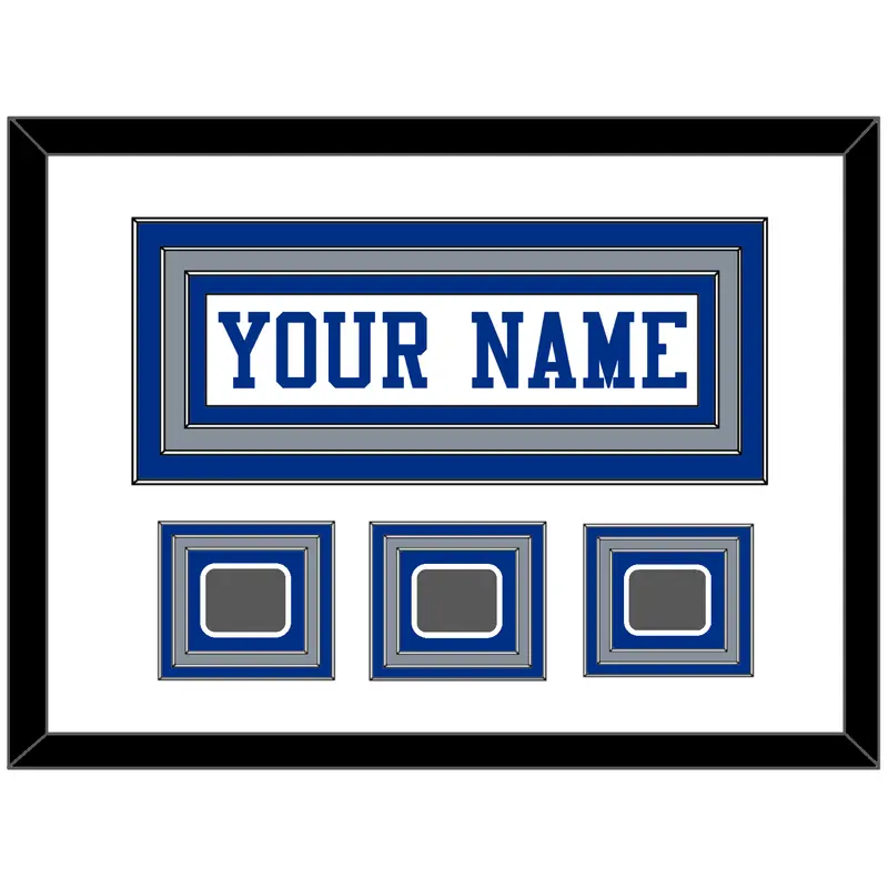 Dallas Nameplate & 3 Super Bowl Jersey Patches - White Jersey - Triple Mat 1