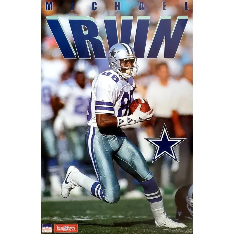 Michael Irvin "Completion" Vintage Dallas Cowboys Poster (1993) - Starline