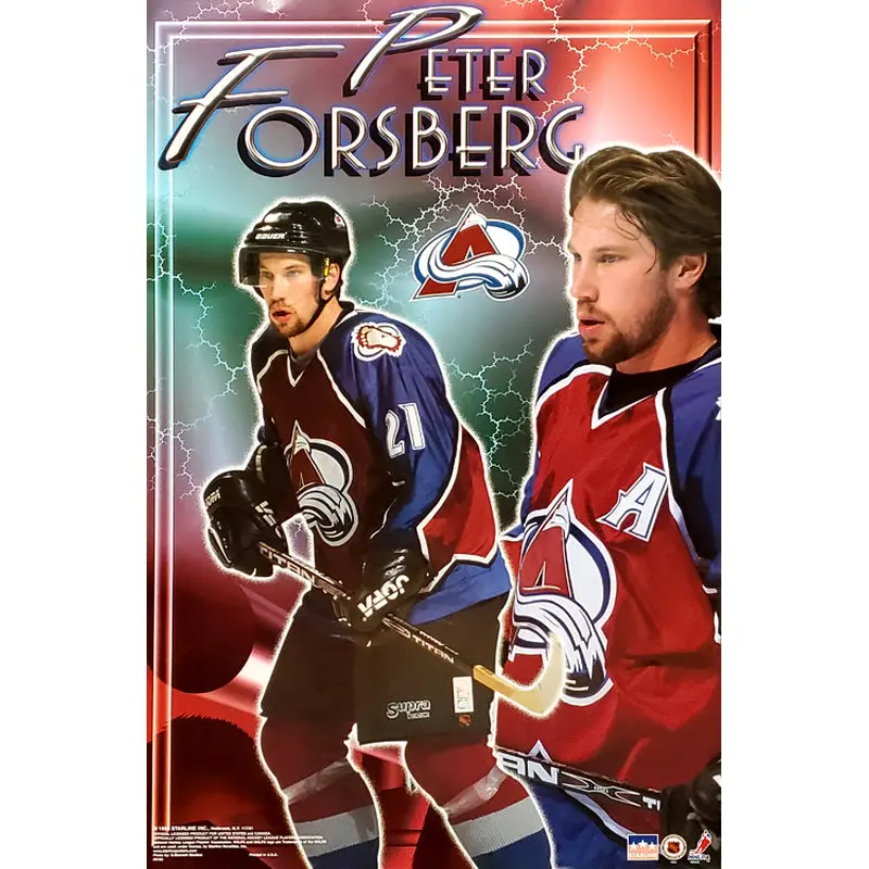 Peter Forsberg "Superstar" Colorado Avalanche Poster - Starline 1999