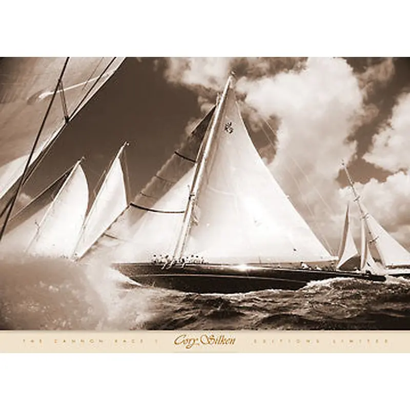 Yachting Sailboat Racing "The Cannon Race I" Poster Print - C. Silken 2005