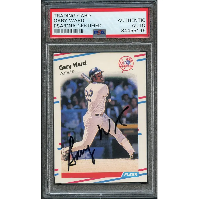 1988 Fleer #224 Gary Ward Signed Card PSA Slabbed Auto Yankees