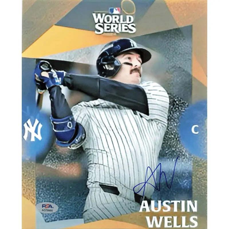 Austin Wells signed 8x10 photo PSA/DNA New York Yankees Autographed