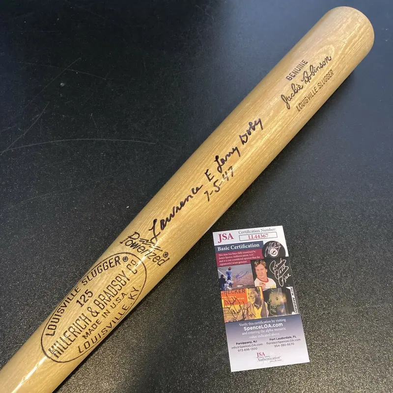 Lawrence Eugene Larry Doby Full Name July 5, 1947 Signed Jackie Robinson Bat JSA