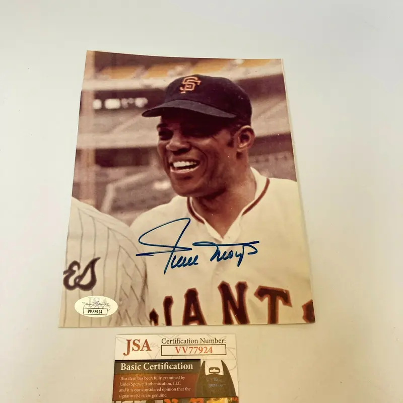 Willie Mays Signed Autographed 6x8 Photo With JSA COA