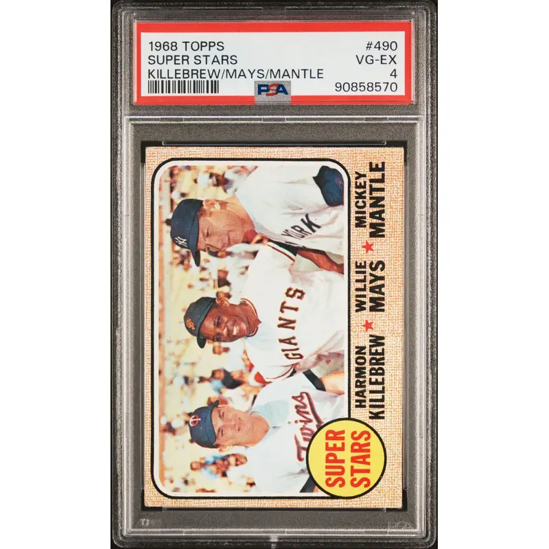 Harmon Killebrew Willie Mays Mickey Mantle 1968 Topps Super Stars #490 PSA 4 VG-EX