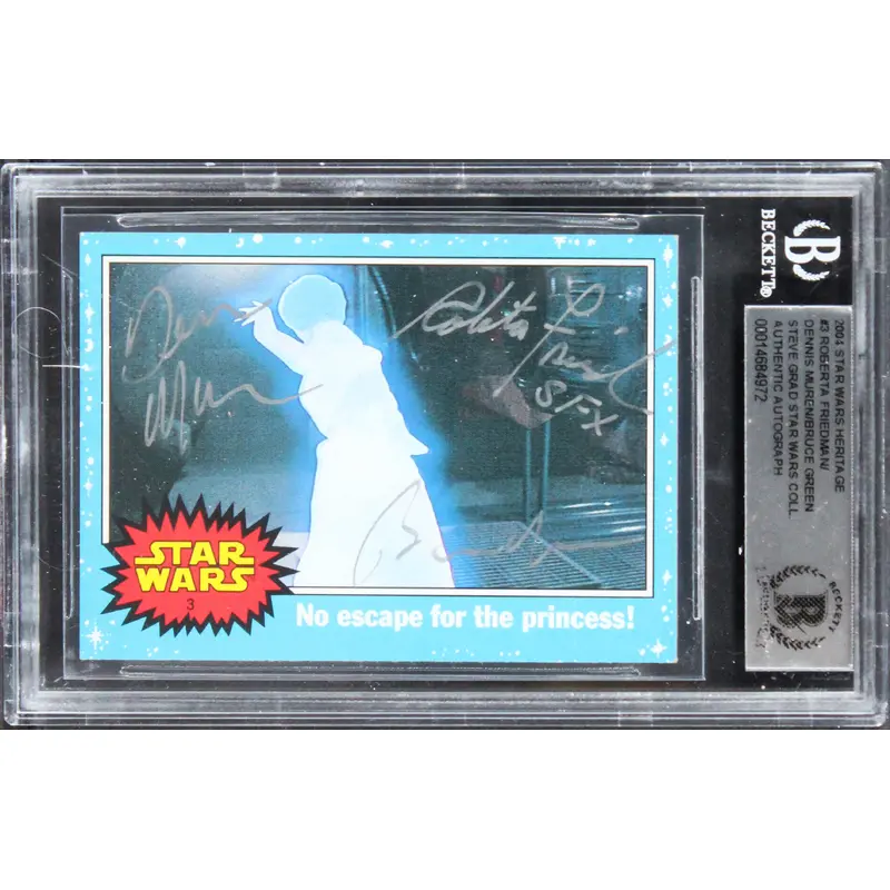 Star Wars (3) Friedman, Muren & Green Signed 2004 SW Herit #3 Card BAS Slabbed