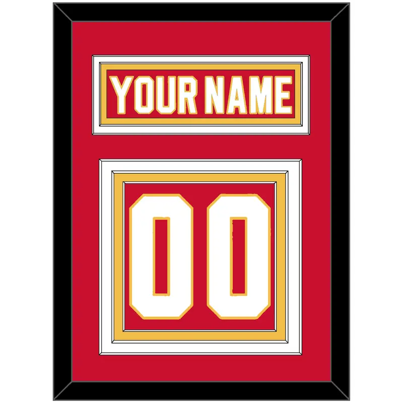 Calgary Nameplate & Number (Back) - Road Red (1980-1994) - Triple Mat 2