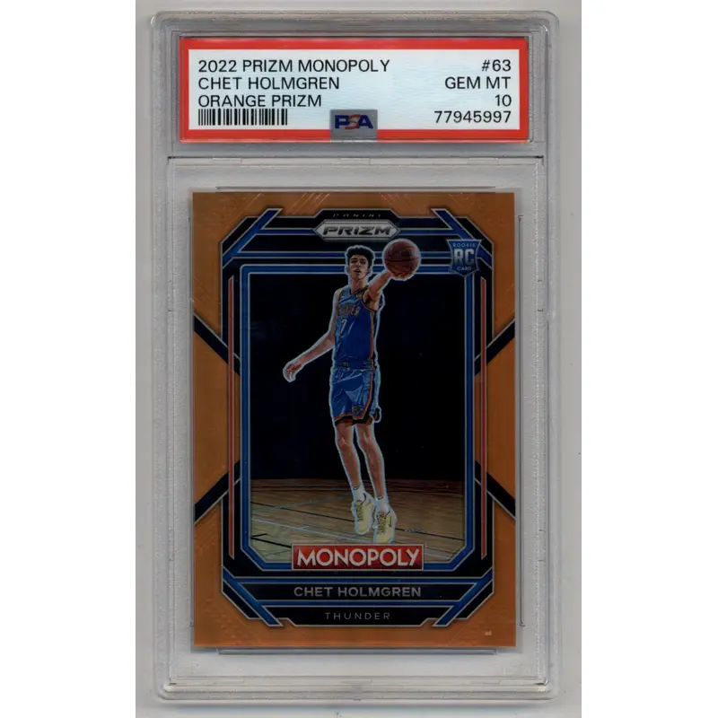 Chet Holmgren 2022-23 Prizm Monopoly #63 087/124 PSA 10 Gem Mint