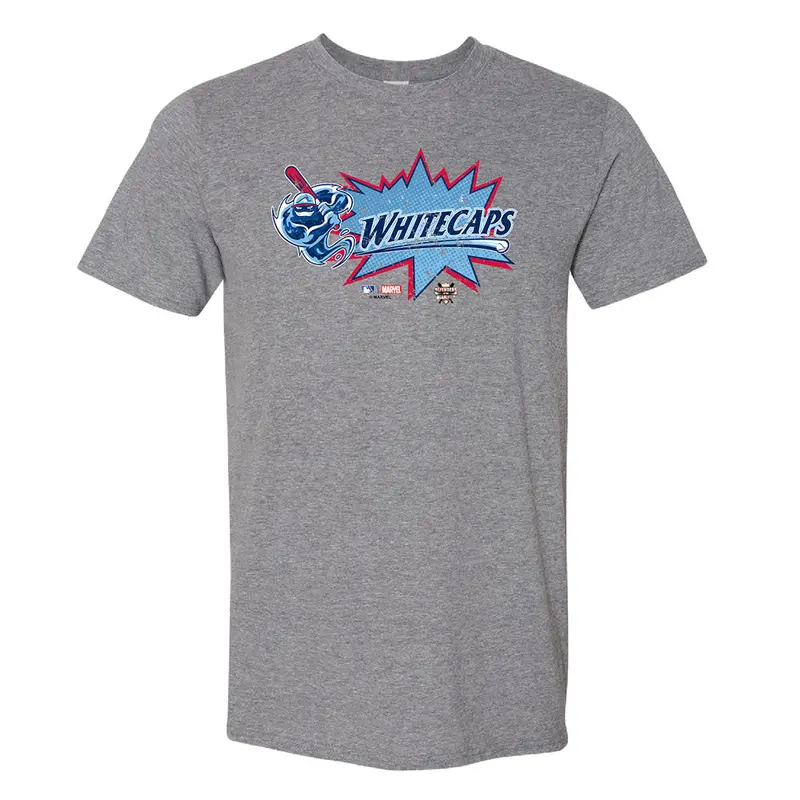 West Michigan Whitecaps Marvels Defenders of the Diamond Grey Tee
