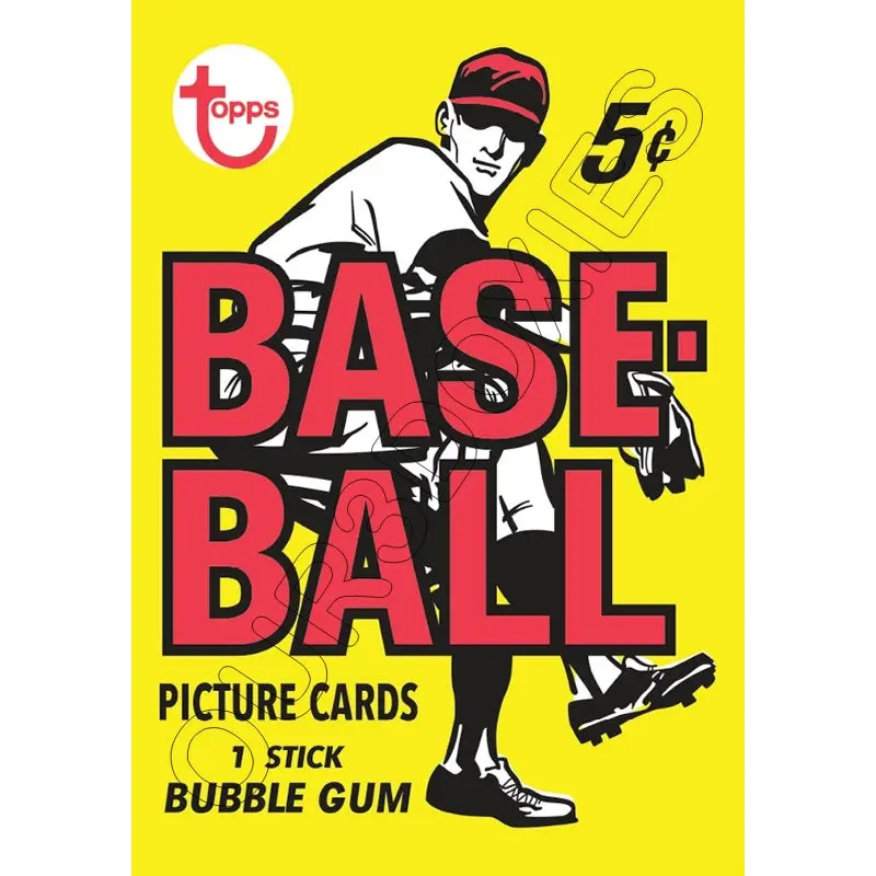 1968 Topps Baseball Wax Pack Wrapper Store Counter Advertising Standup Sign - 1019