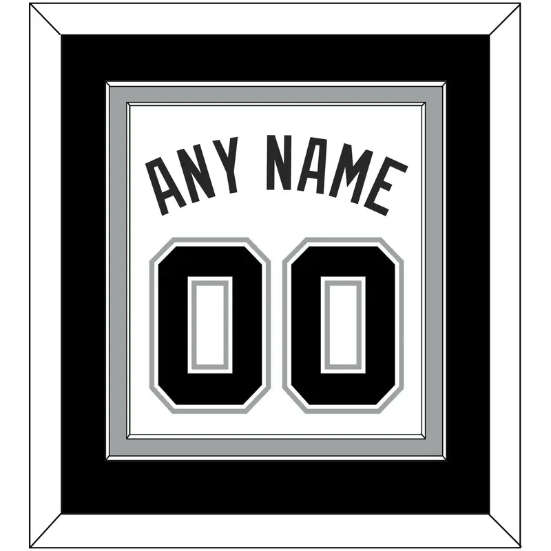 San Antonio Name & Number - White Association - Double Mat 2