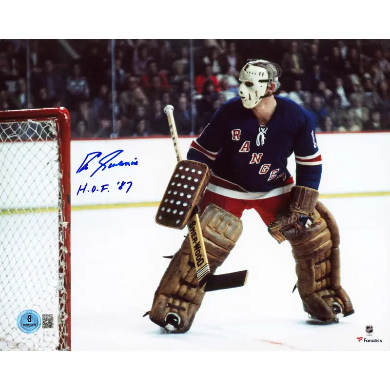 Rangers Eddie Giacomin "HOF 87" Authentic Signed 8x10 Horizontal Photo BAS 1
