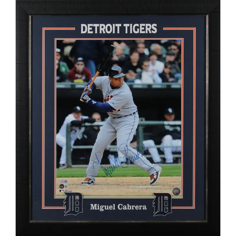 Tigers Miguel Cabrera Authentic Signed 16x20 Framed Photo BAS Witnessed #W222759