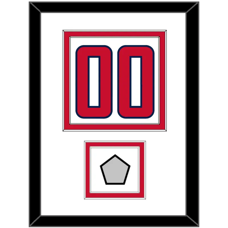 Washington Number (Back) & Stanley Cup Champions Patch - Road White - Double Mat 1