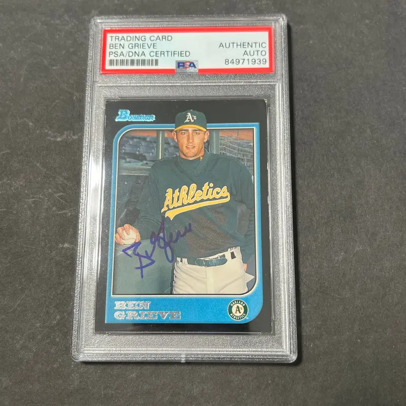 1997 Bowman #386 Ben Grieve Signed Card PSA Slabbed Auto A's