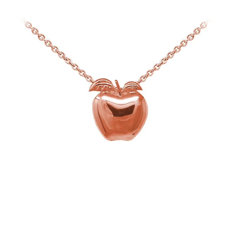Teacher's Apple Sterling Silver Dainty Necklace