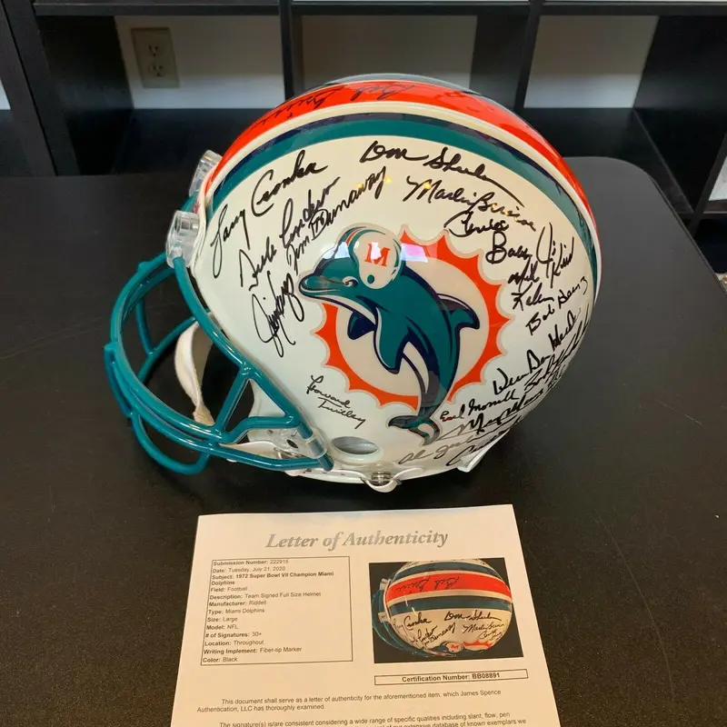 1972 Miami Dolphins Team Signed Authentic Full Size Helmet 40+ Sigs With JSA COA