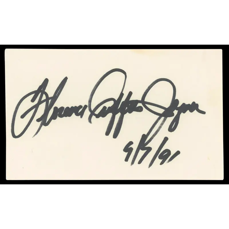 Florence Griffith Joyner "9/7/91" Authentic Signed 3x5 Index Card BAS #BM56978