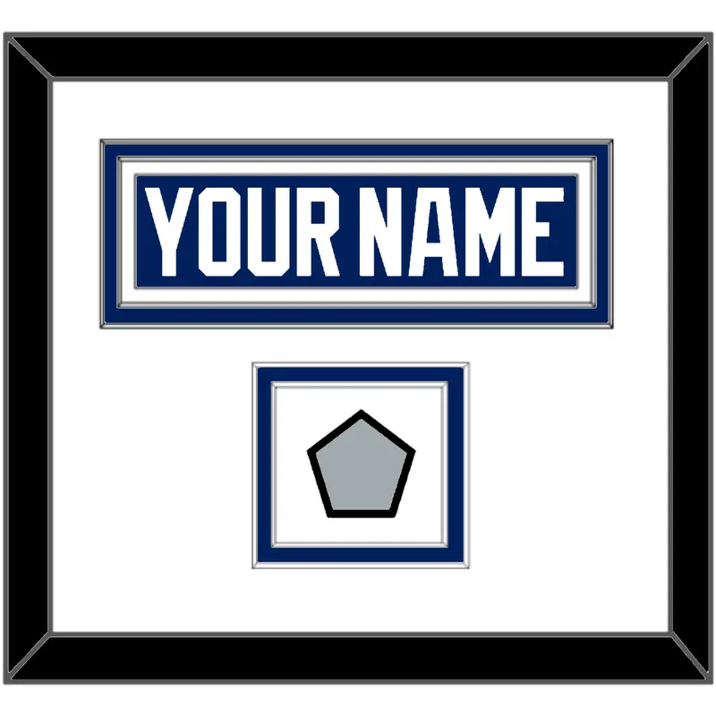 Tampa Bay Nameplate & 2020 Or 2021 Stanley Cup Finals Patch - Home Blue - Double Mat 1