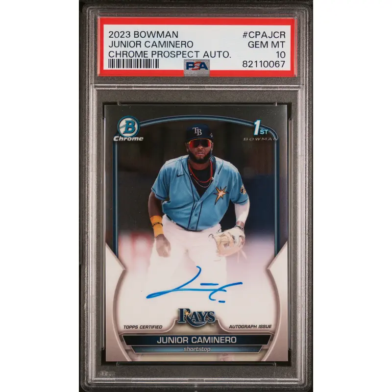 Junior Caminero 2023 Bowman Chrome Auto PSA 10 Gem Mint