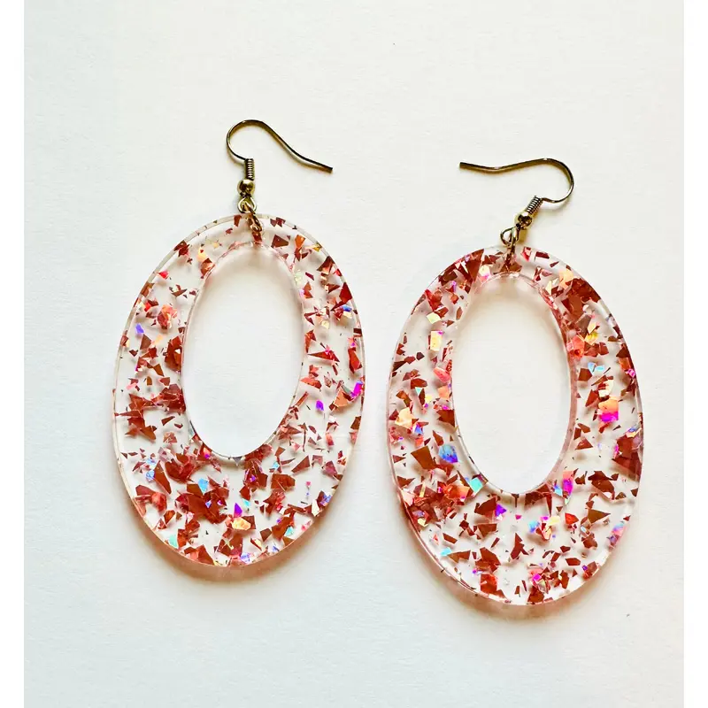 Rose Gold Flake Ovals