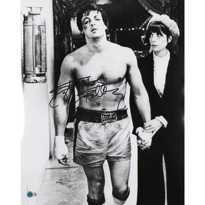 Sylvester Stallone Rocky Signed 16x20 Framed Vertical B&W Photo Auto 10! BAS