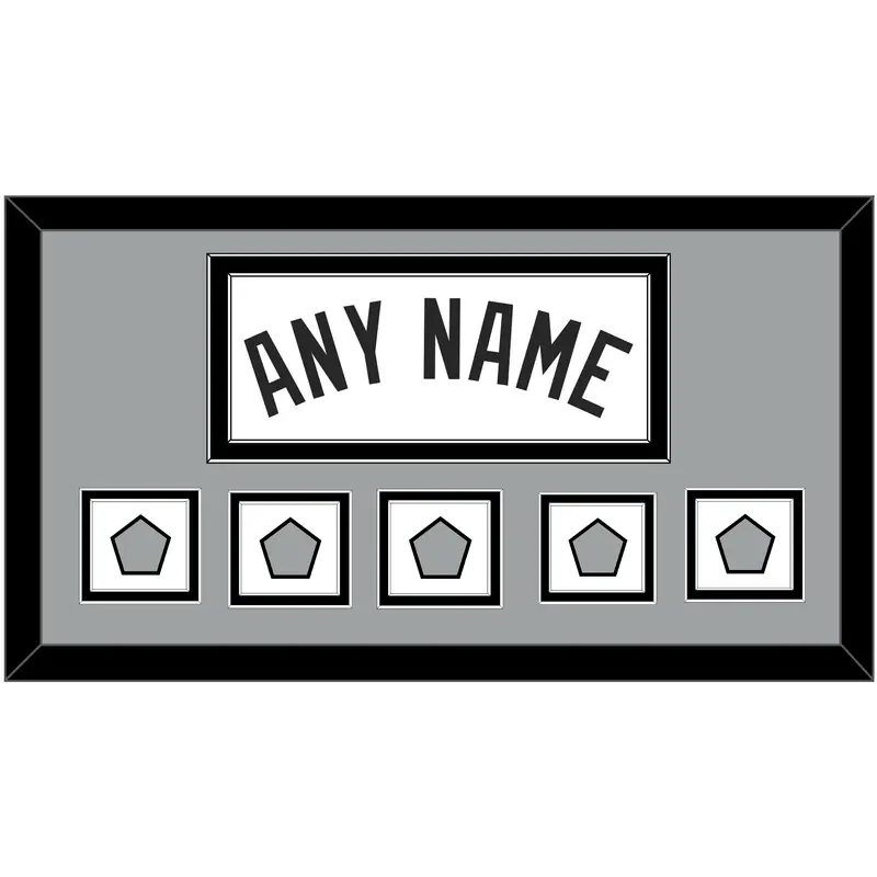 San Antonio Name With 5 Champions Trophy Patches - Home White (1989-2002) - Double Mat 3