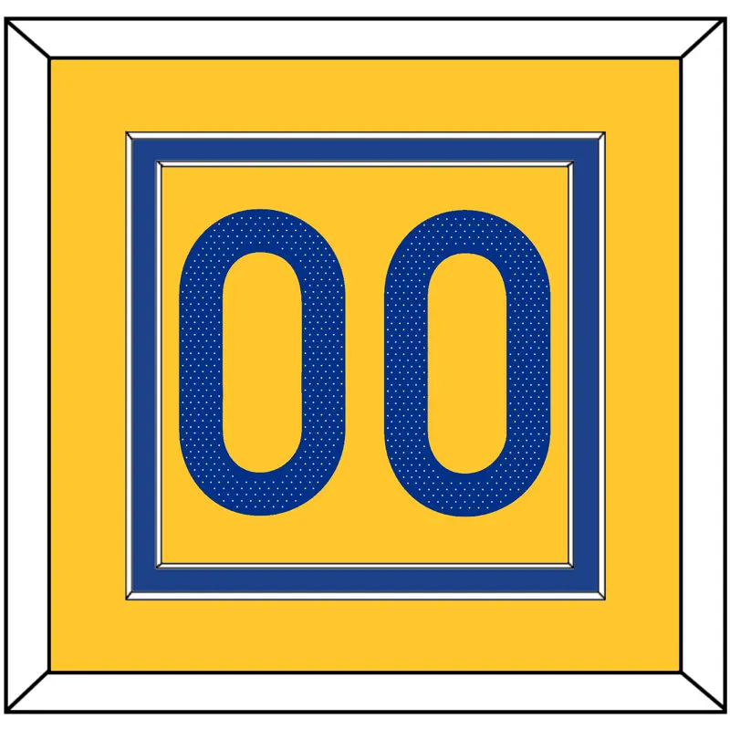 Golden State Number - Yellow Statement (2019-2022) - Double Mat 2