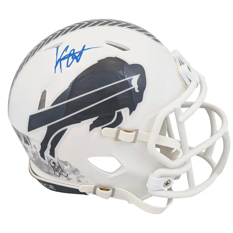 Bills Keon Coleman Signed Salute To Service III Speed Mini Helmet BAS Witnessed